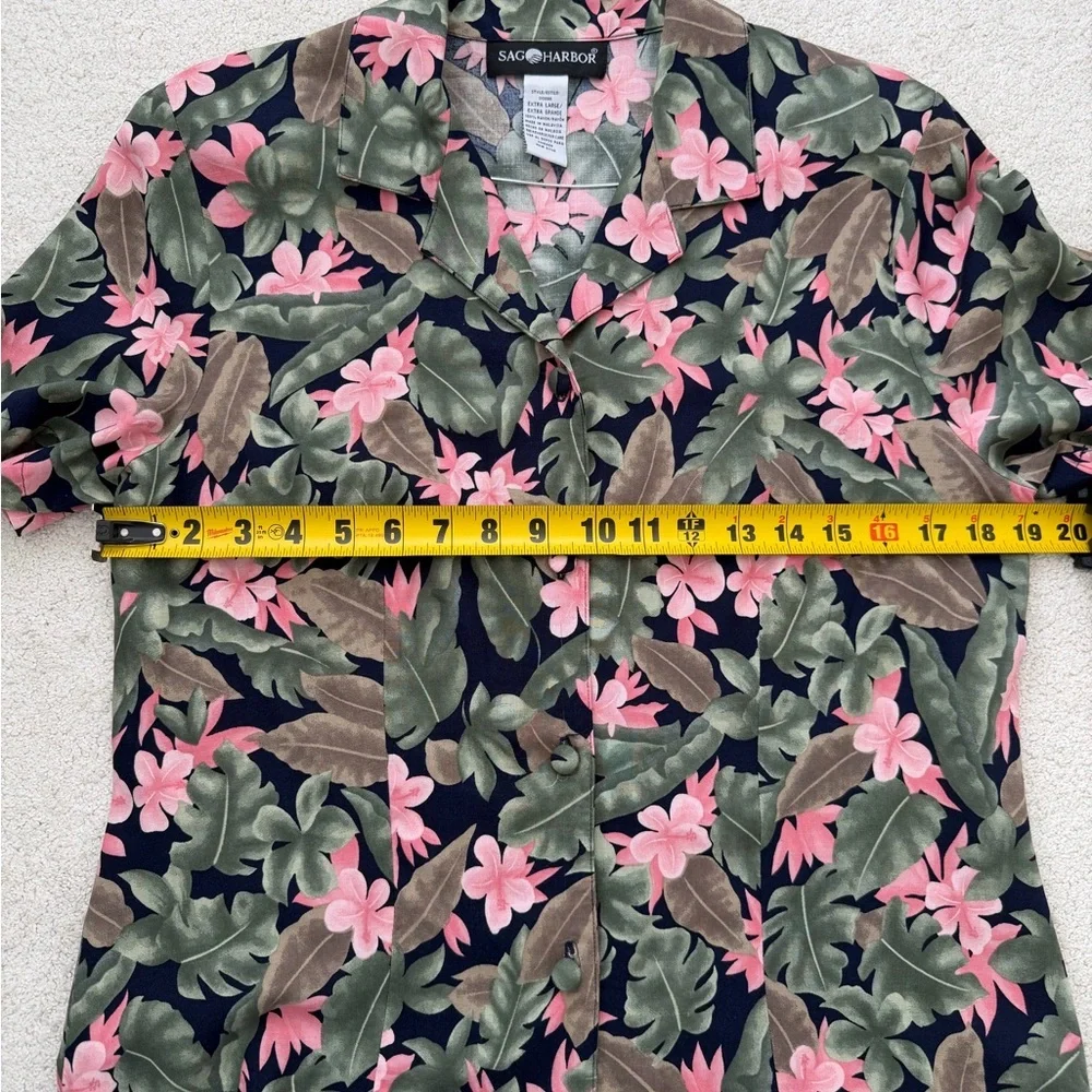 Sag Harbor Matching Two-piece Set Floral 100% Rayon XL